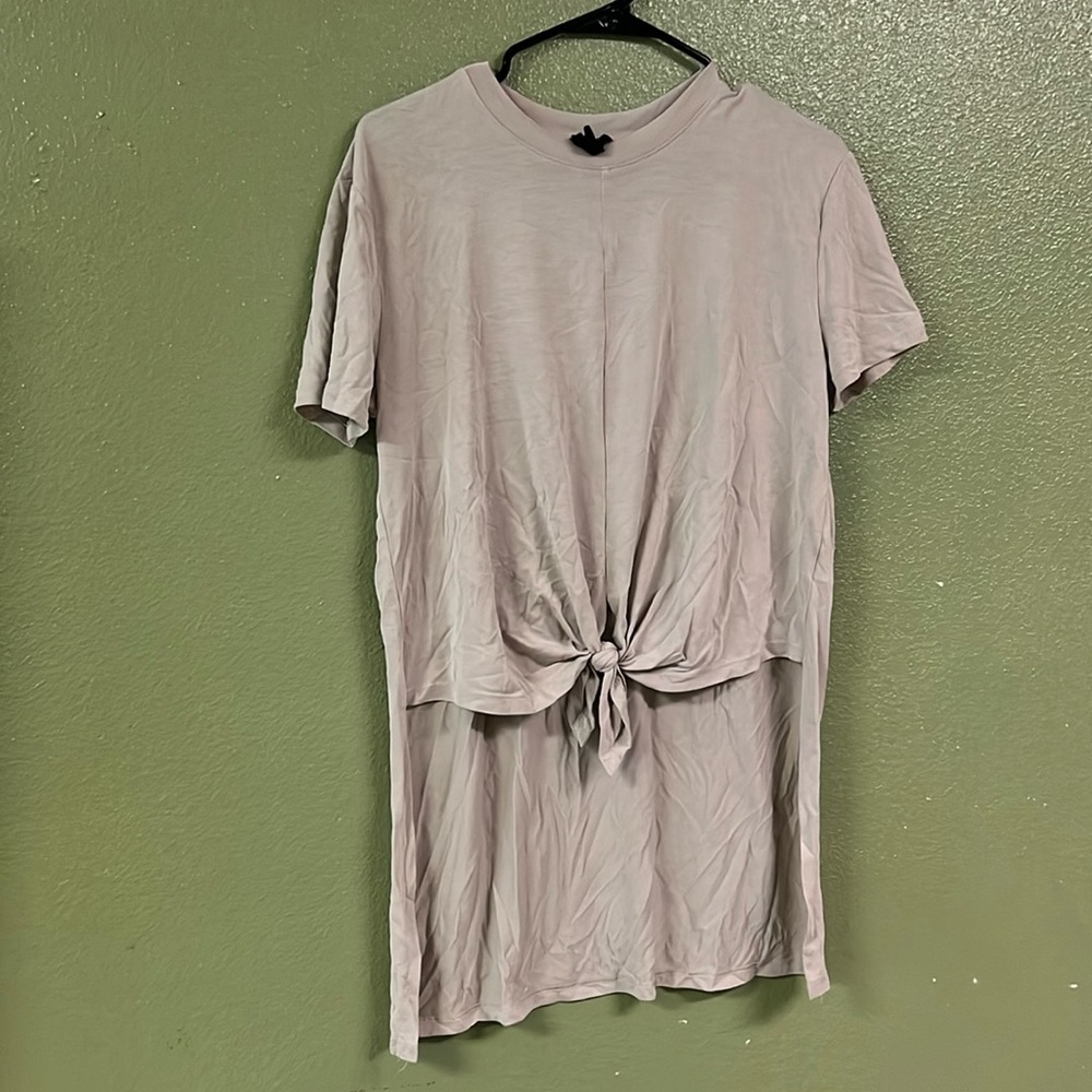 FREE PRESS | High Low Tie Front Short Sleeve Top Women's Size small